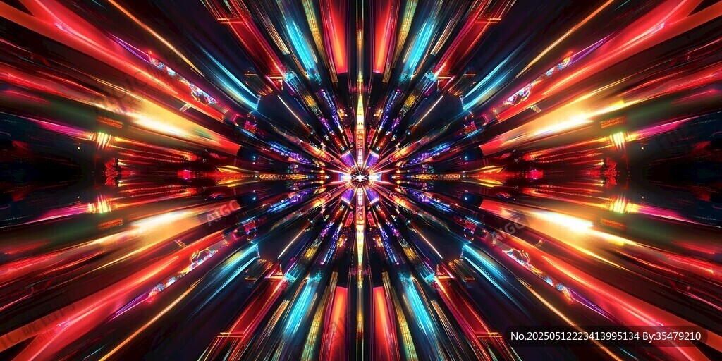 炫彩光线爆炸特效背景图