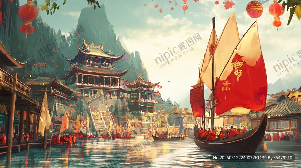 古风水乡节日盛景