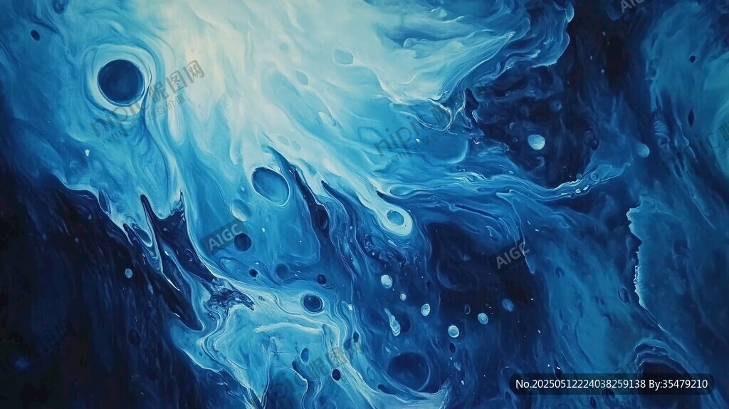 梦幻蓝色流体艺术纹理