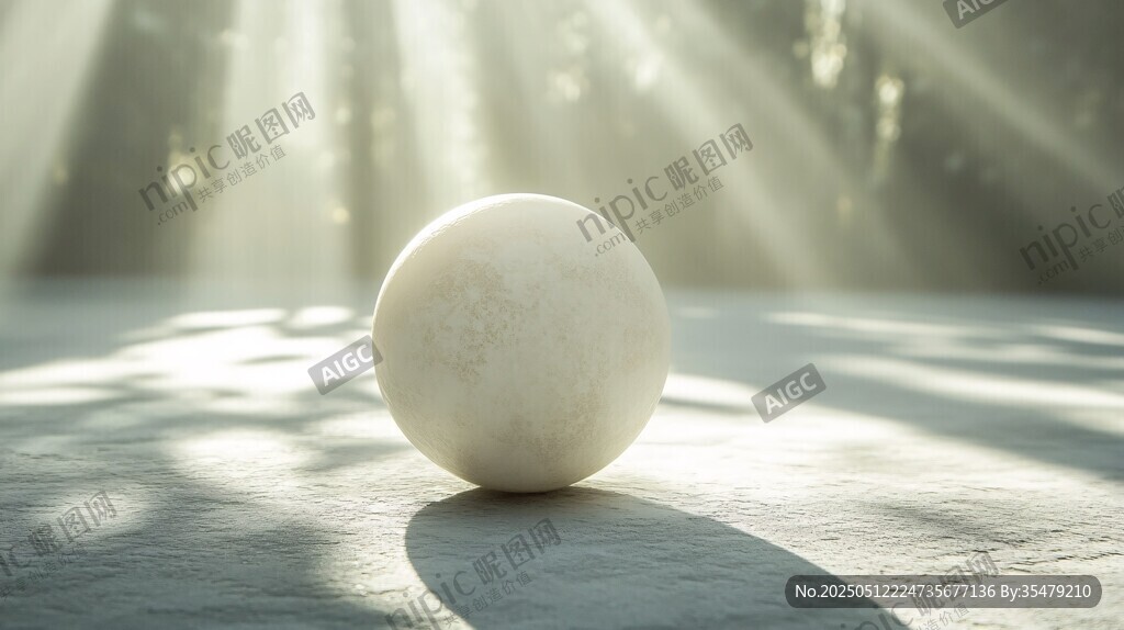 阳光照耀下的白色圆球