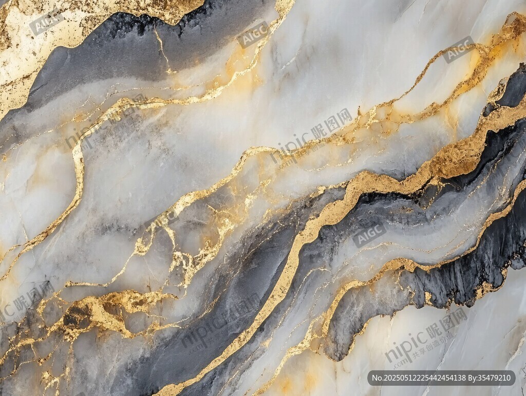 金纹大理石纹理艺术图景