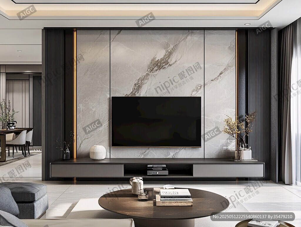 现代简约风客厅电视背景墙