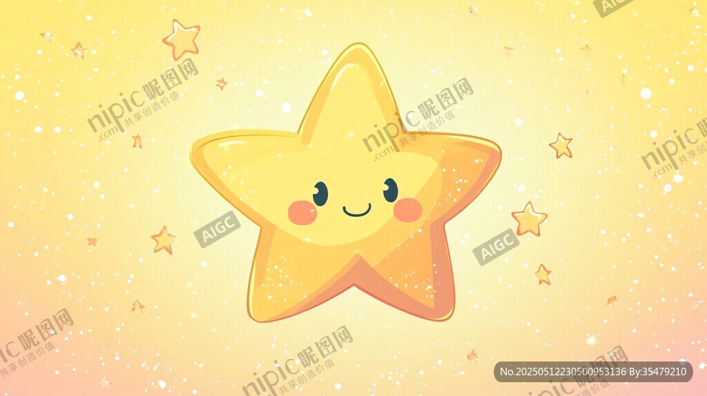 可爱星星插画 温馨梦幻氛围
