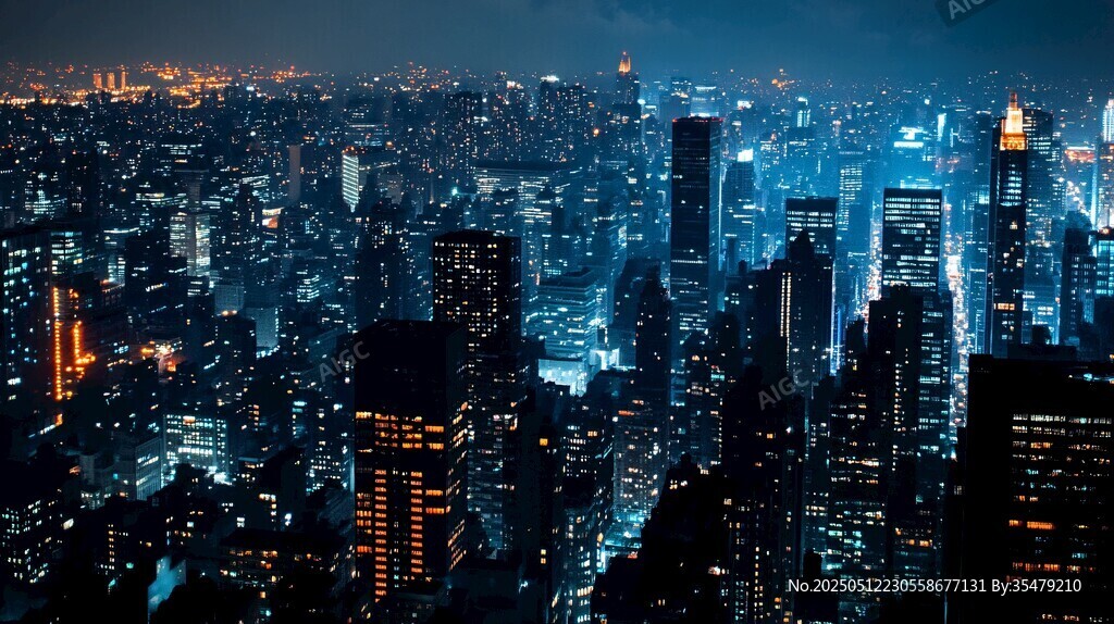 璀璨都市夜景俯瞰图