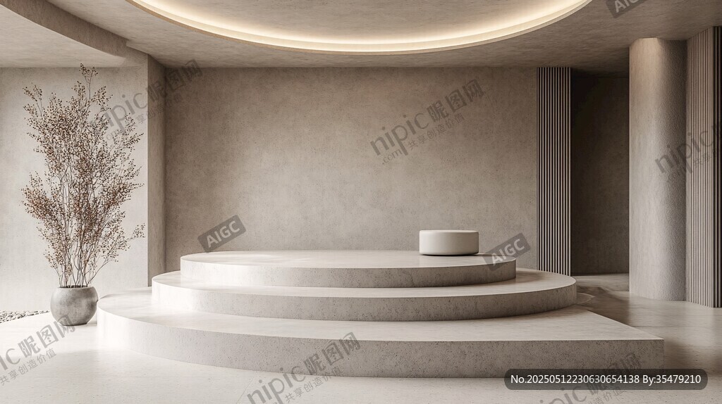 简约现代室内展示空间场景
