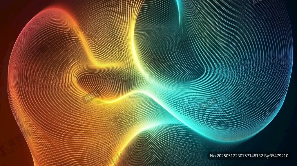 炫彩流动线条抽象艺术画面