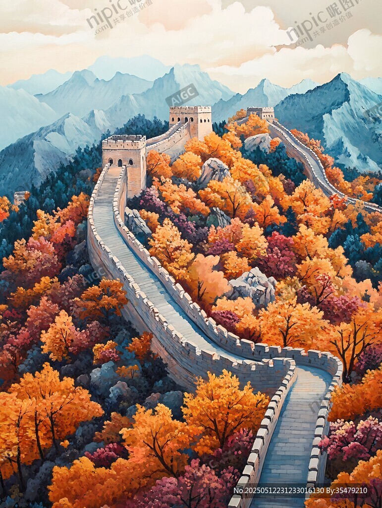 秋日长城的壮丽风光