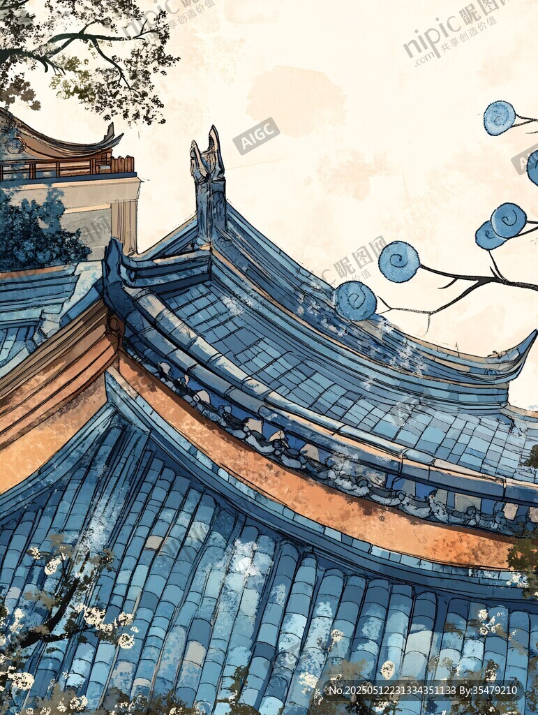 中式古建屋顶之典雅景致