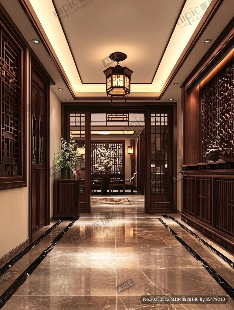 中式典雅走廊尽显东方韵味