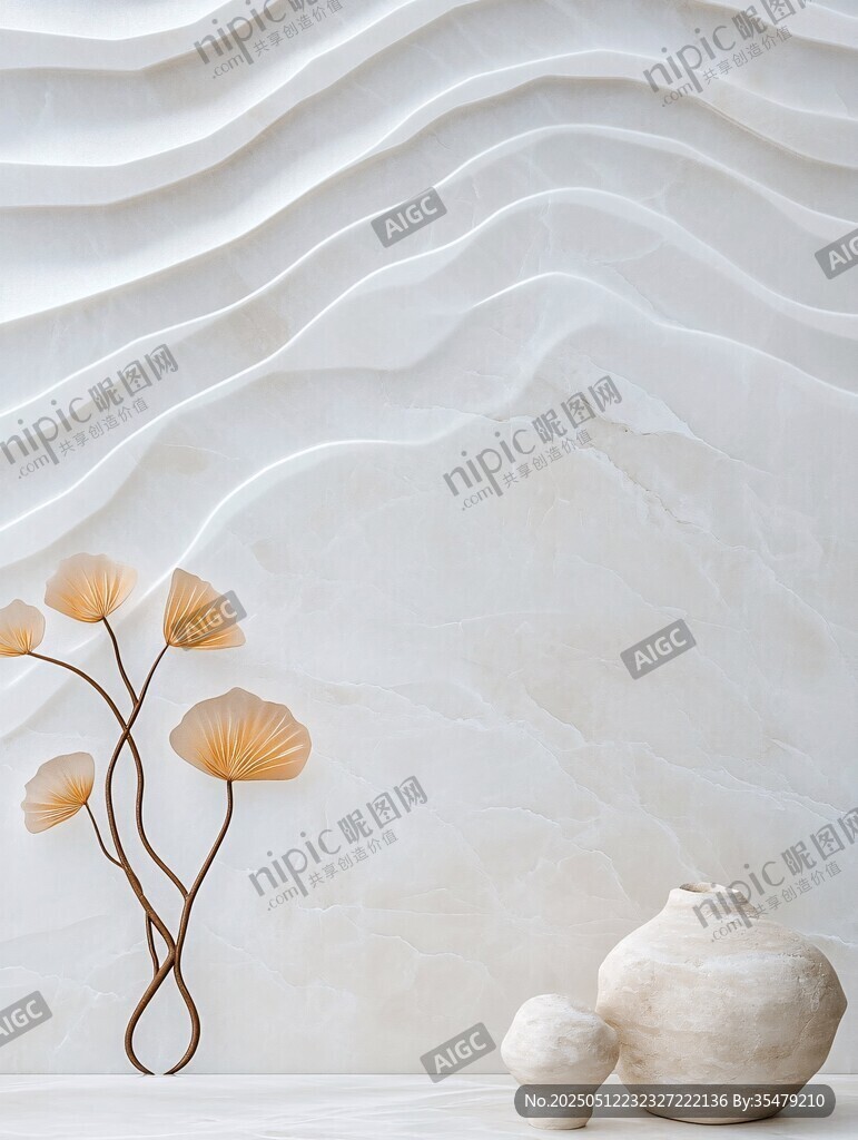 中式简约墙面与陶瓷摆件