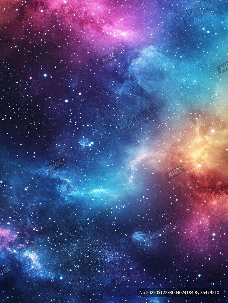 梦幻绚丽的宇宙星空图景