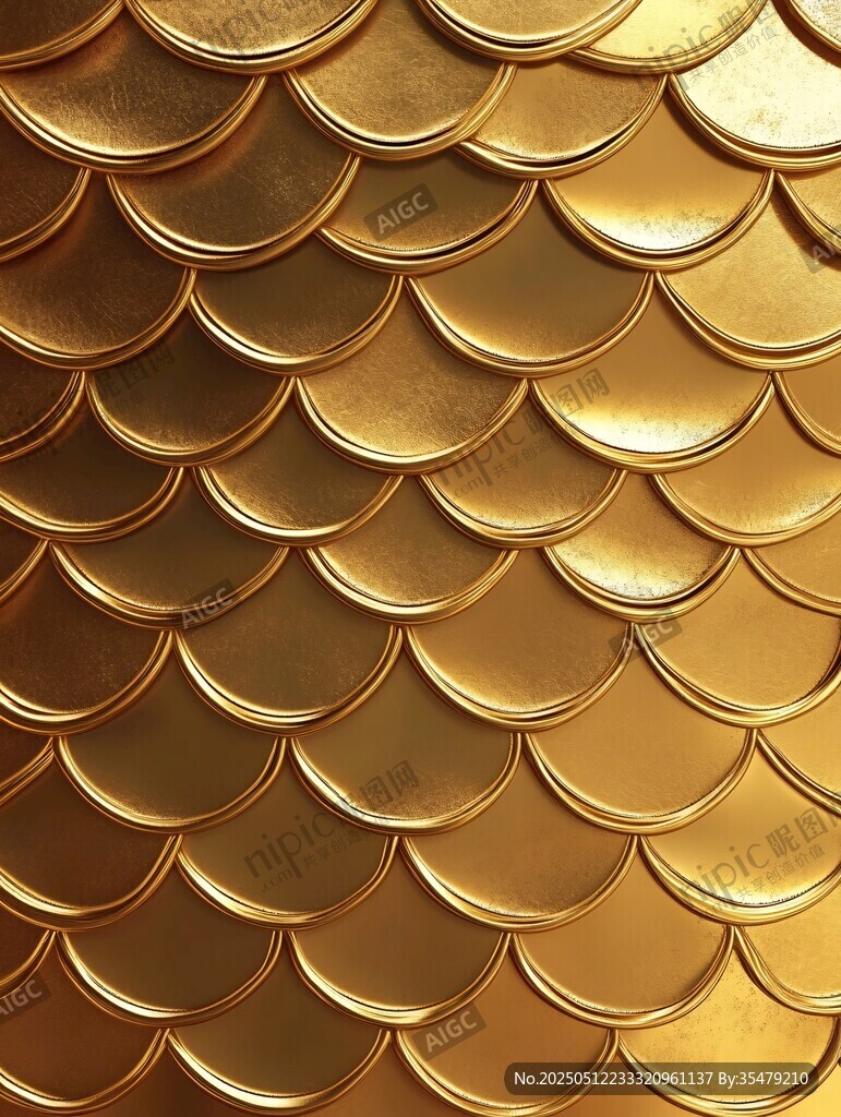 金色鱼鳞纹理背景图案