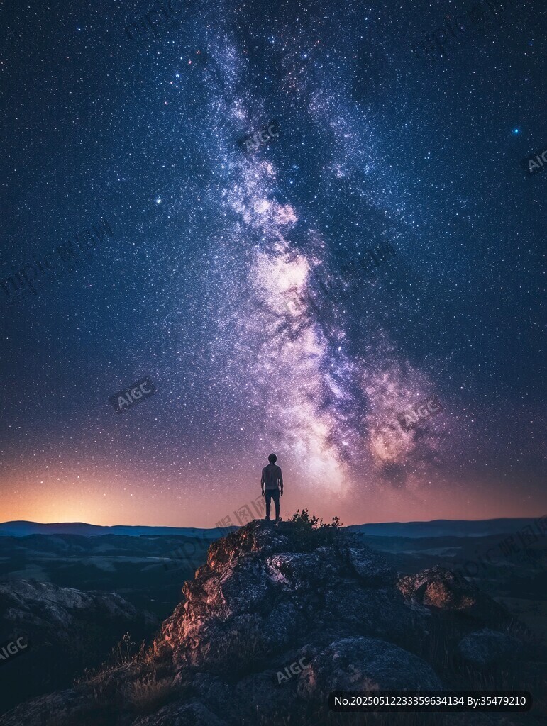 一人独赏璀璨浩瀚星空