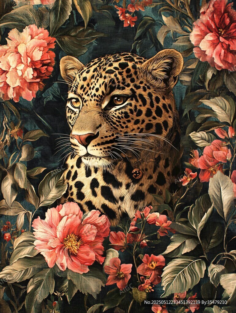 豹隐繁花间