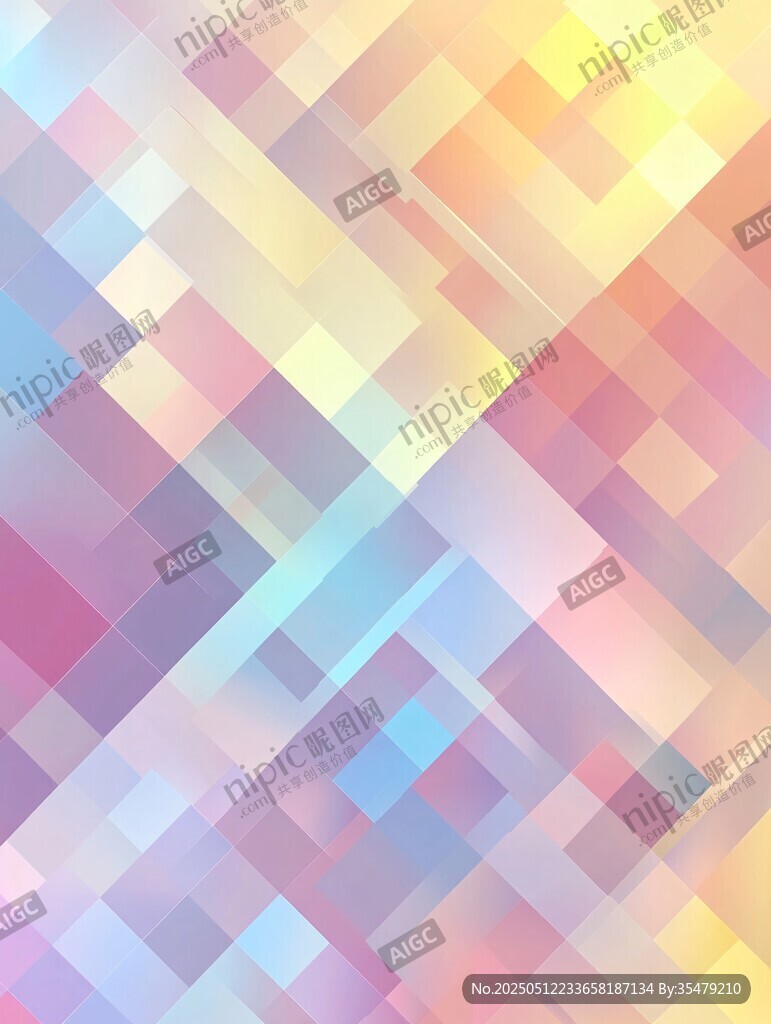 梦幻多彩几何方块背景图