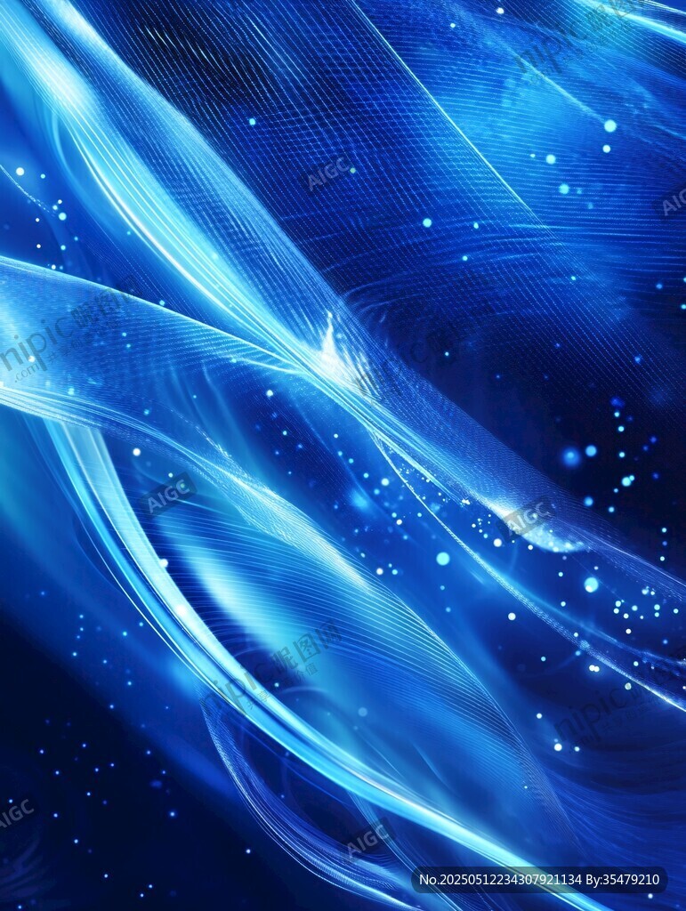 梦幻蓝色科技感流体背景