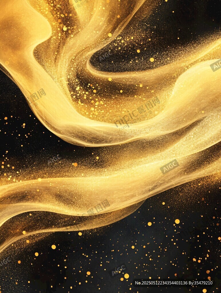 金色流光 梦幻飘逸纹理