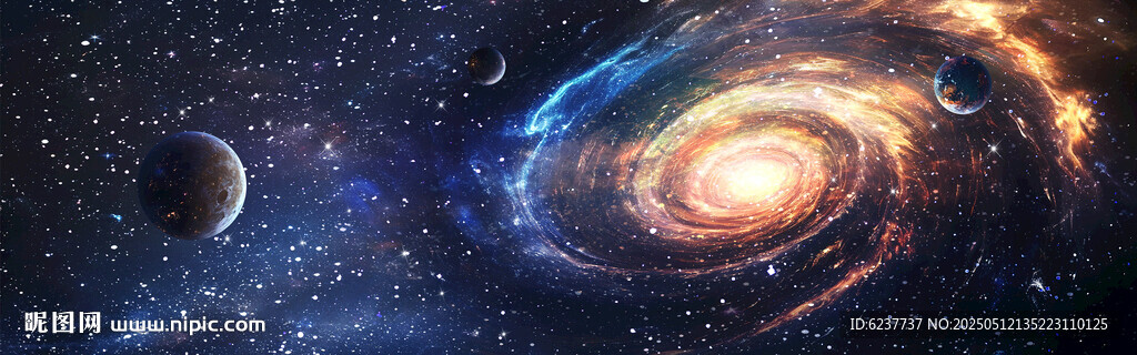 蓝色太空星球背景
