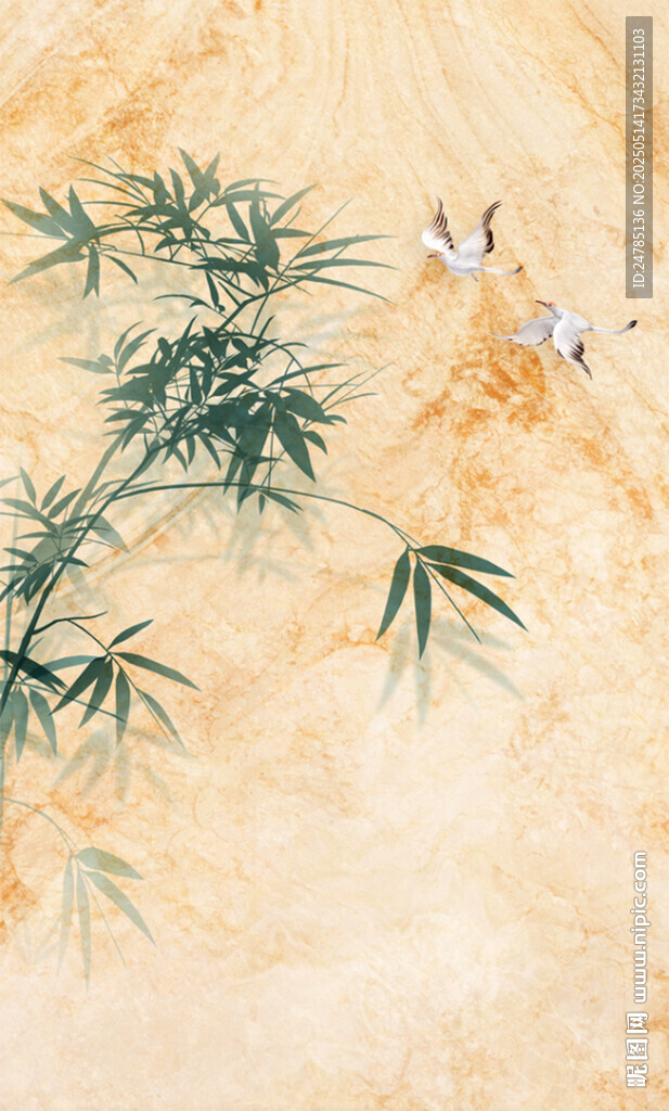 水墨竹子玄关画