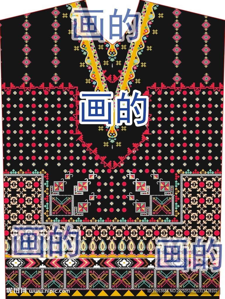 色块 手工刺绣爱心图案装饰