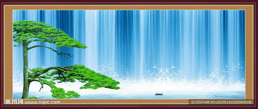 迎客松国画