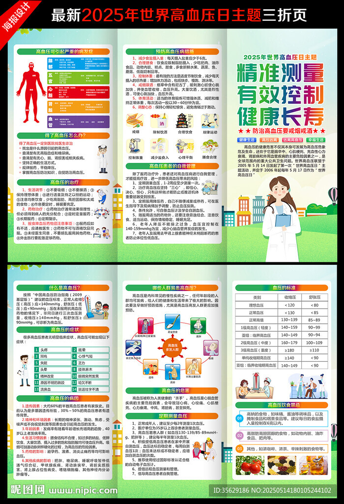 高血压日三折页