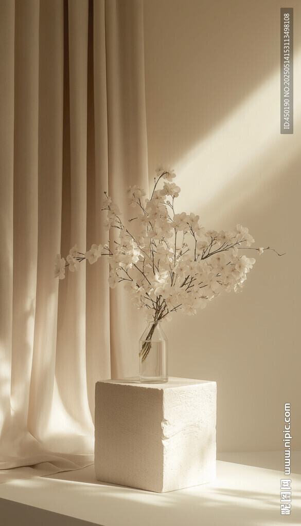 简约室内的精致植物展台