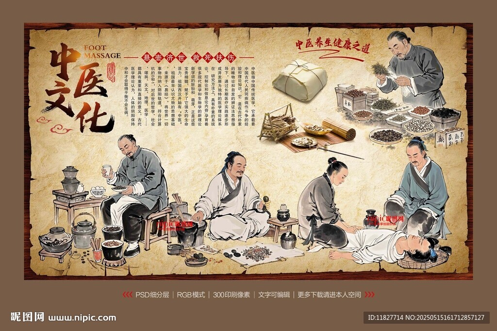 中医文化背景墙