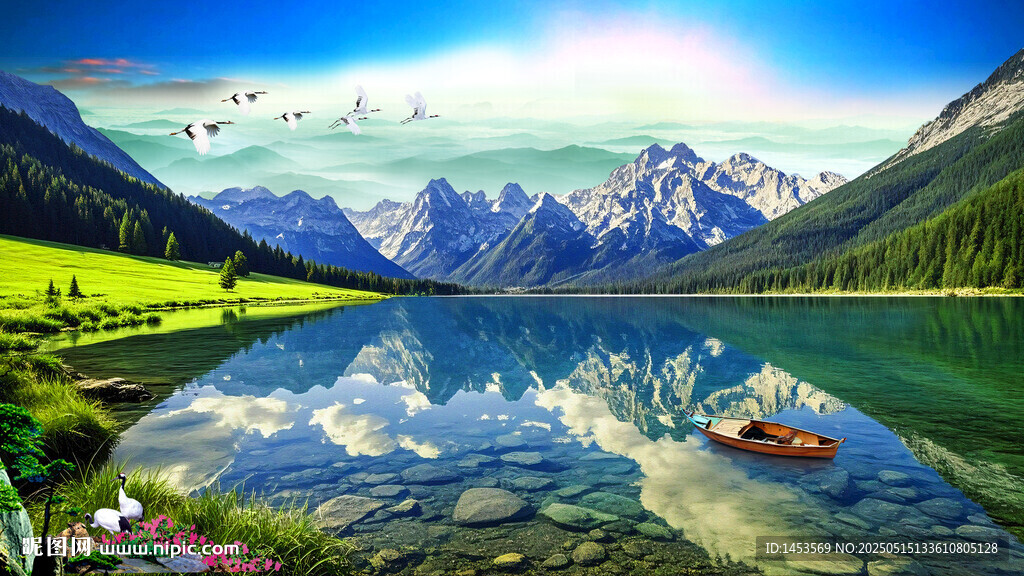 雪山湖泊