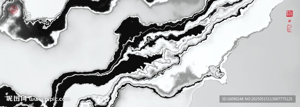 泼墨水墨画