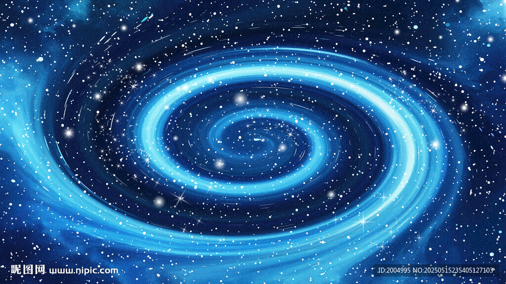 梦幻蓝色星系漩涡景象