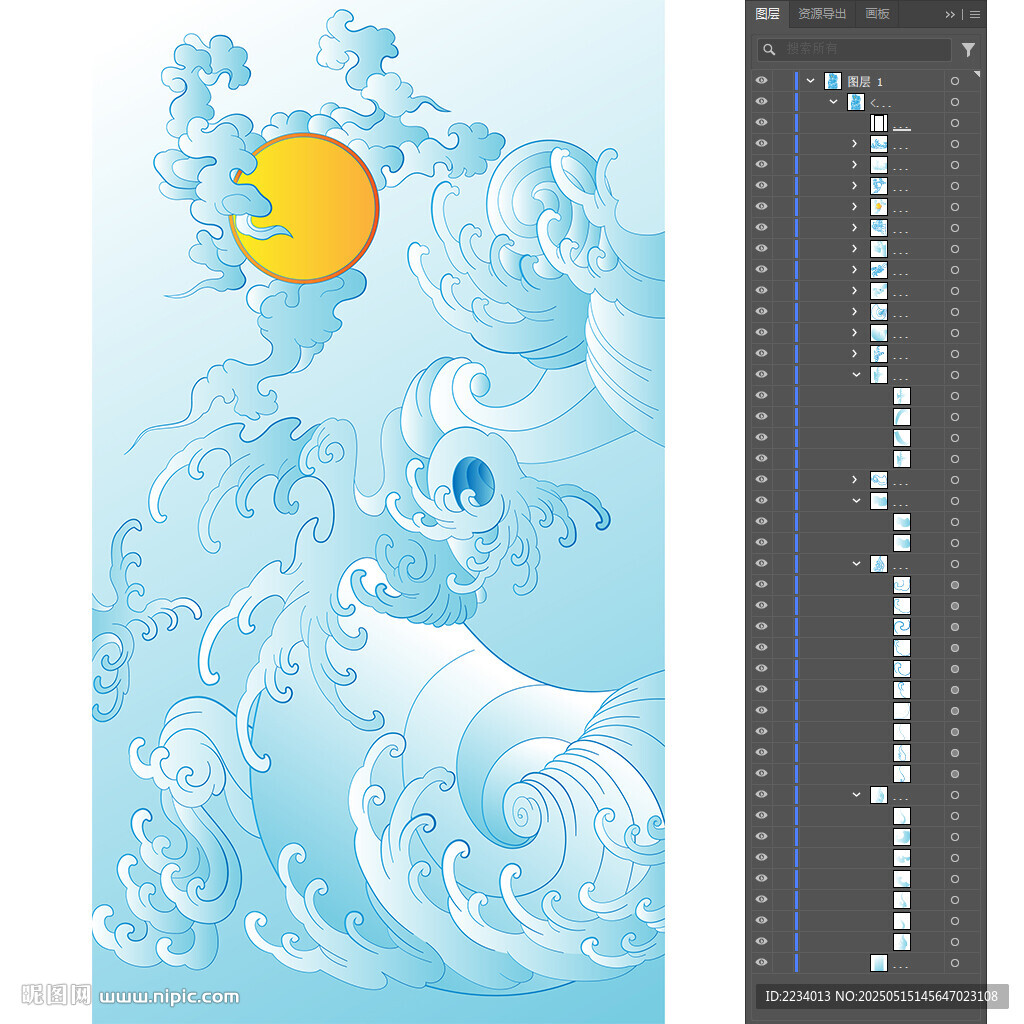 浪花捧月