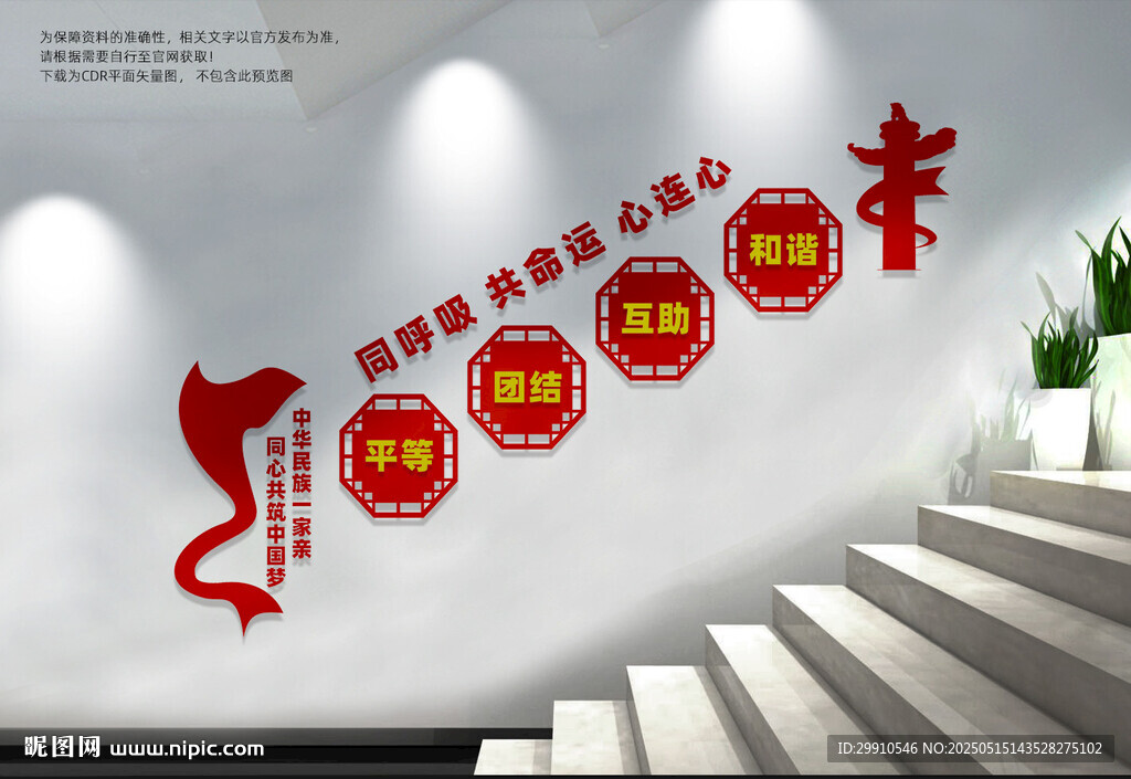 民族团结楼梯文化墙