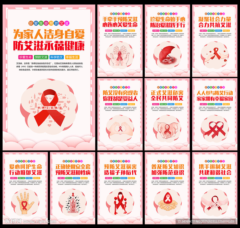 预防艾滋病宣传展板图片