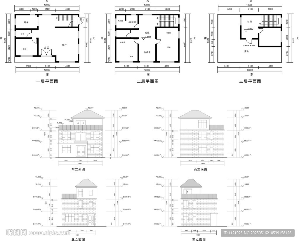 房屋建筑平面图设计示例