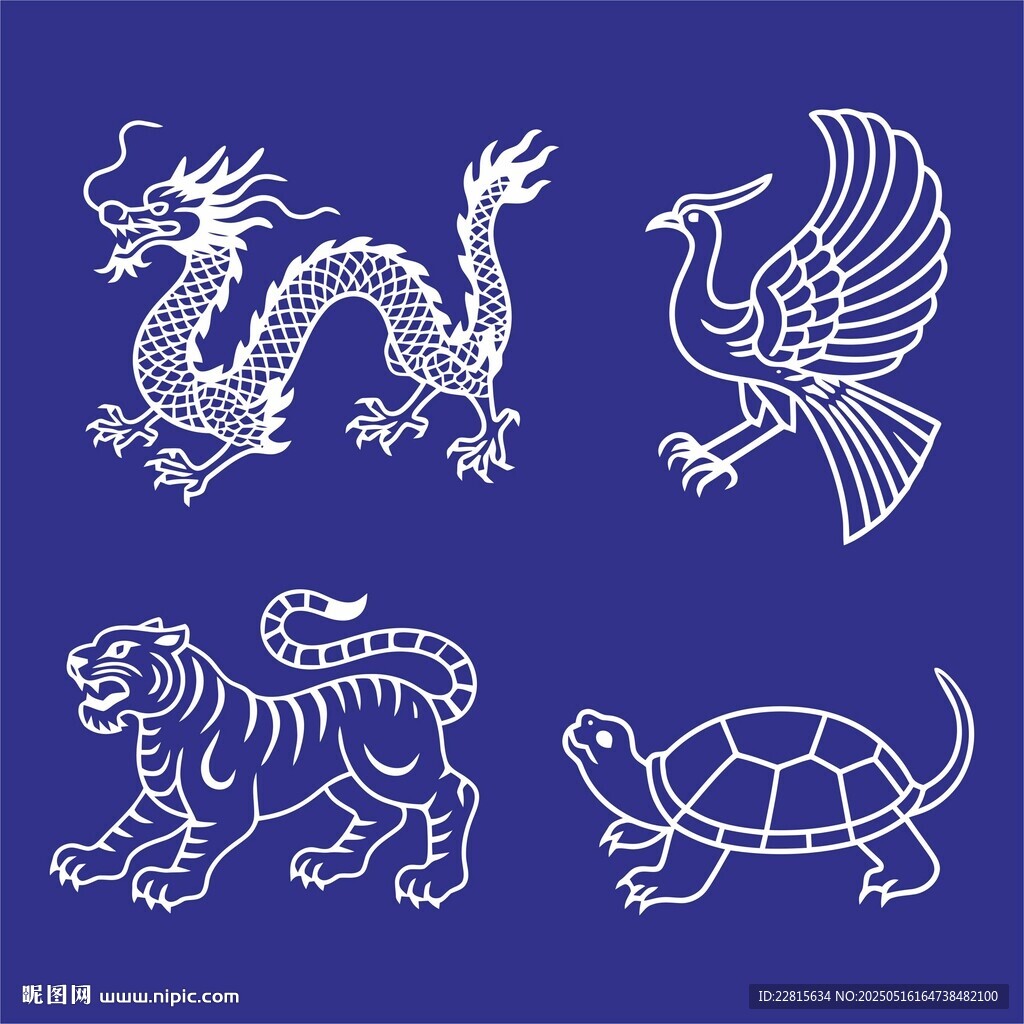 传统四神兽传统四神兽图案设计