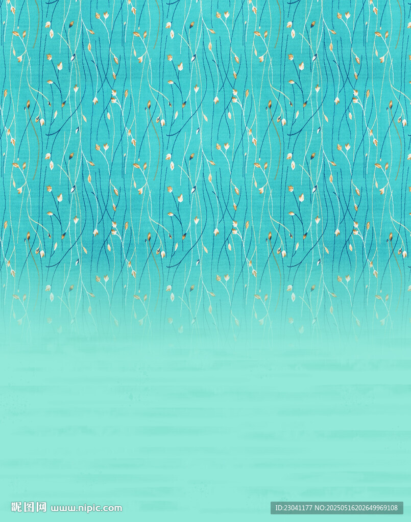 蓝绿色渐变雨滴背景图