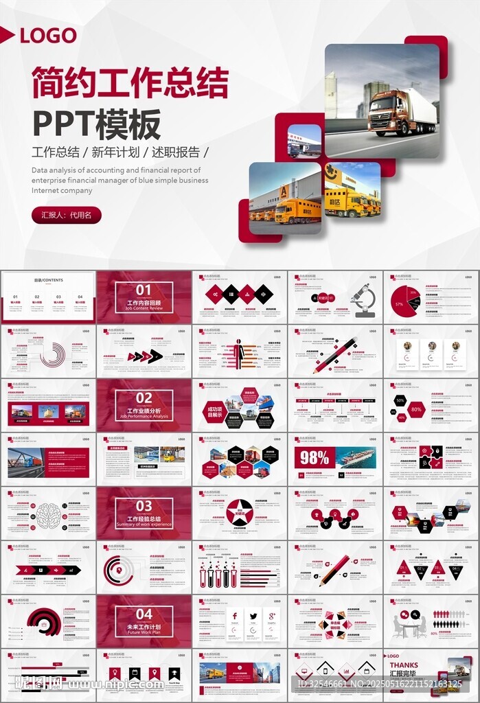 物流运输快递行业总结计划PPT