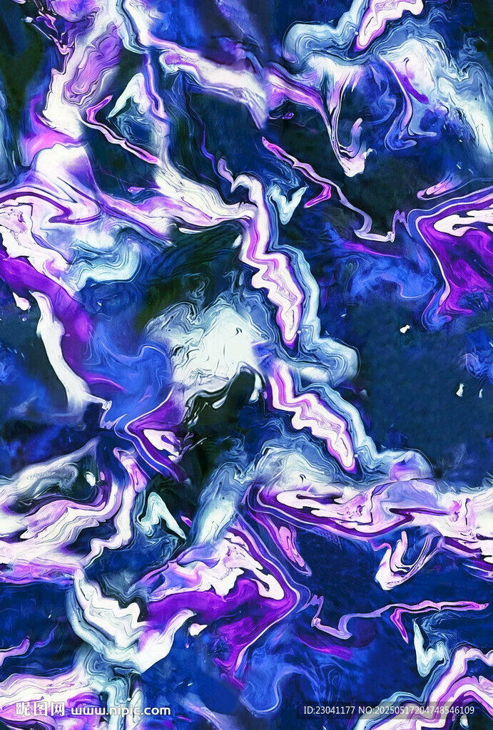 梦幻紫蓝抽象流体图案
