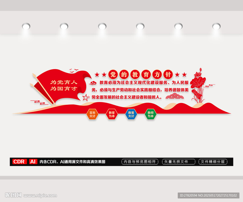 党的教育方针文化墙