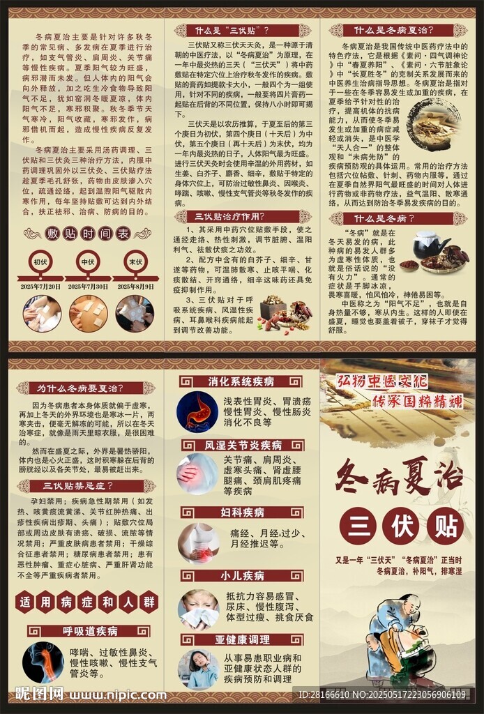 中医三伏天三折页