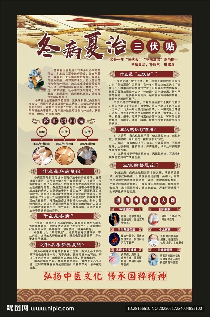 冬病夏治三伏天养生海报