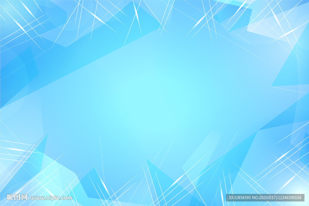 蓝色几何线条抽象矢量背景