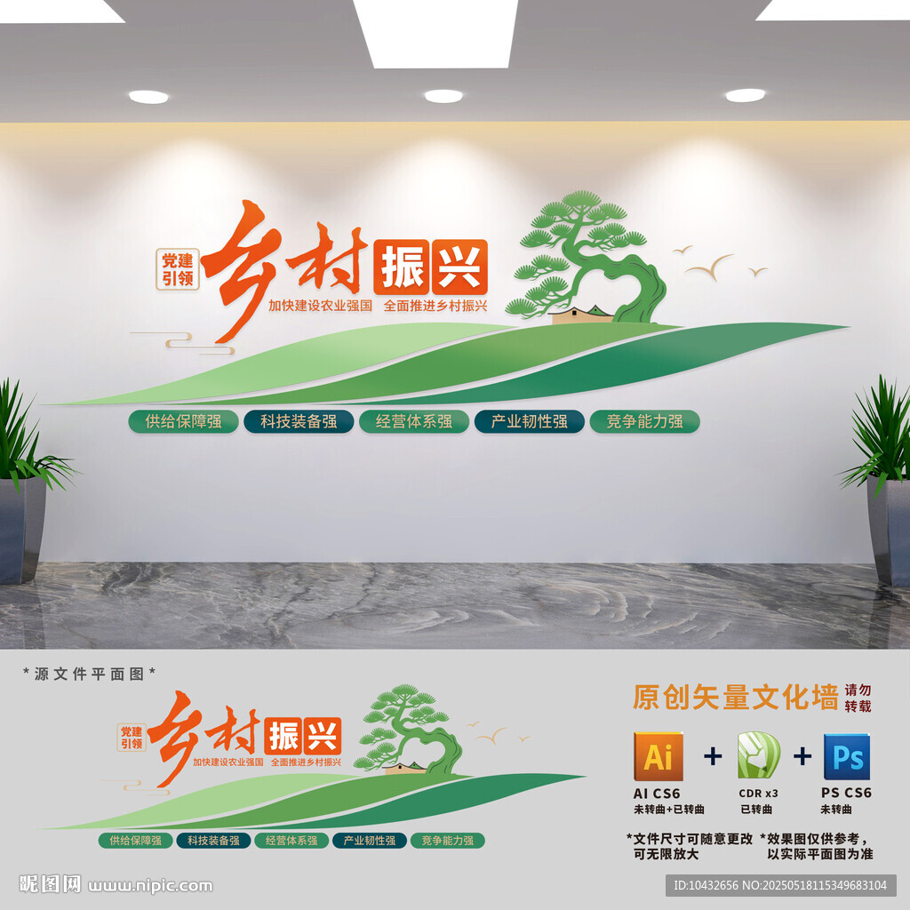 党建引领乡村振兴文化墙