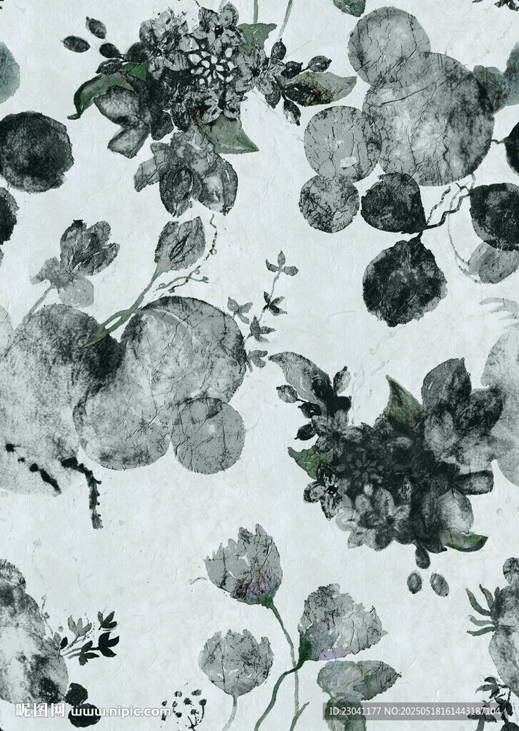 水墨花卉图案纹理背景