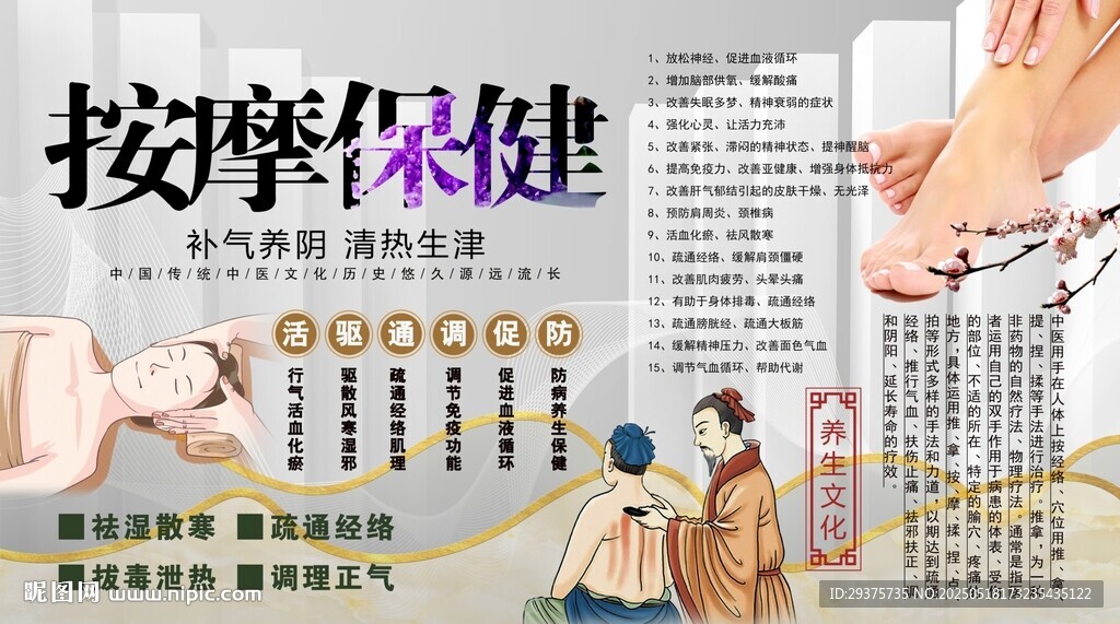 按摩保健背景墙