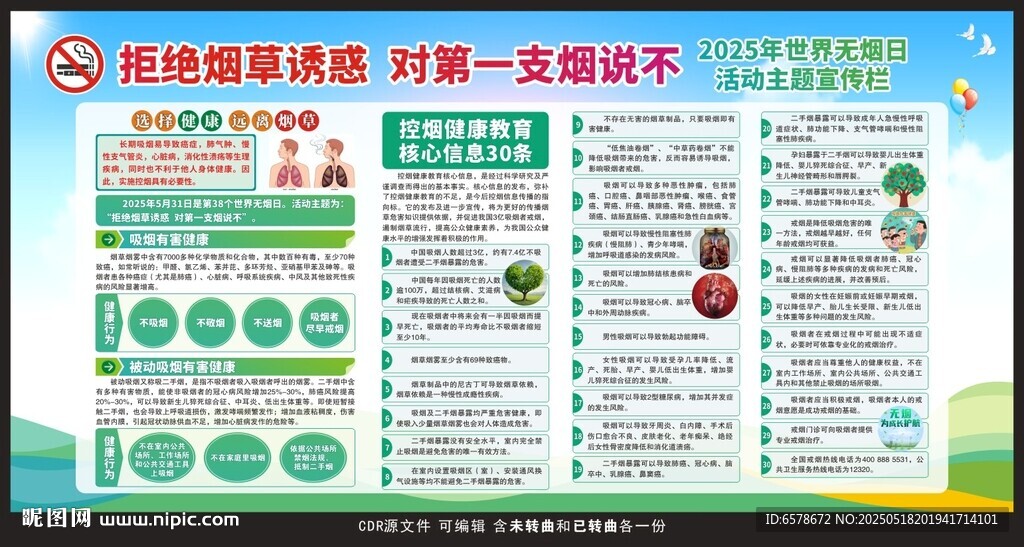 2025世界无烟日宣传栏