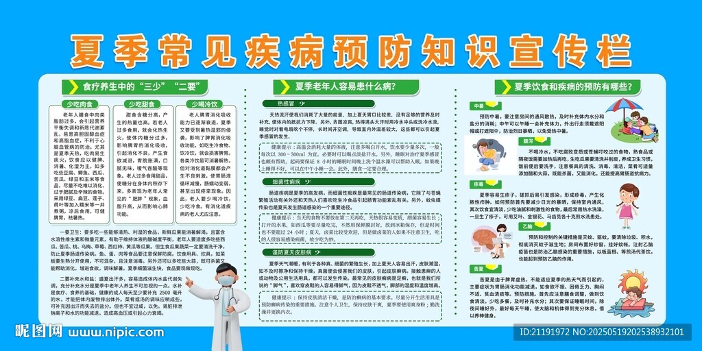 夏季常见疾病预防知识宣传栏