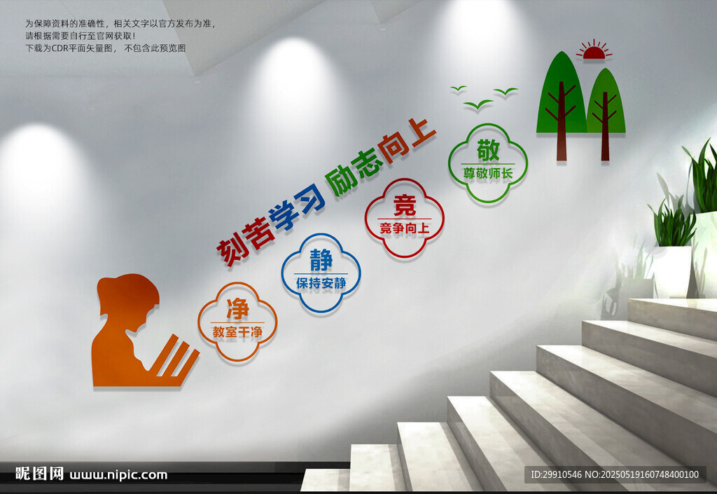 校园楼梯文化墙