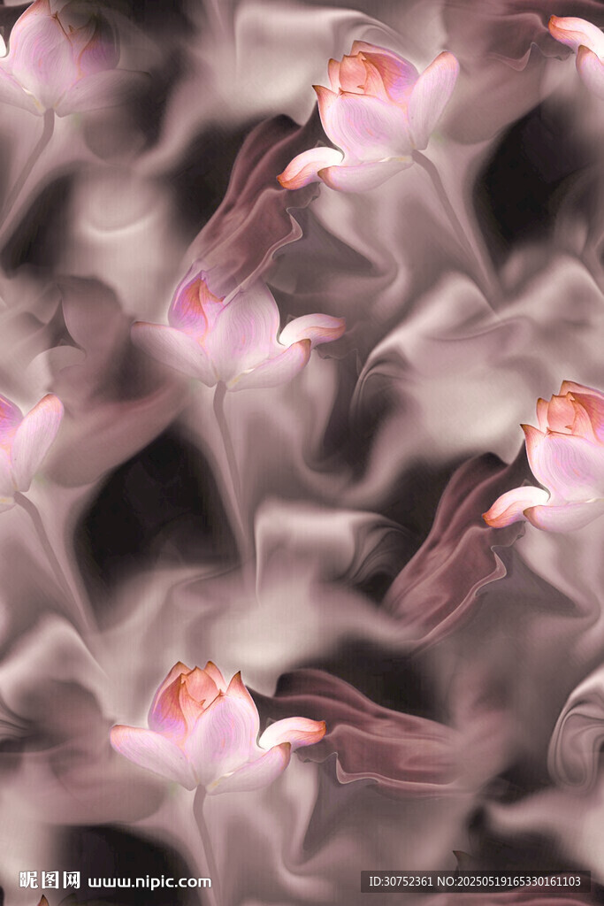 梦幻烟雾中的柔美花朵